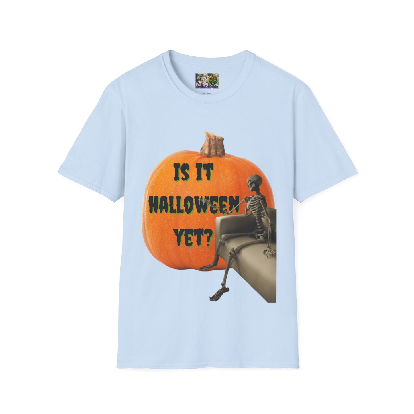 Is it Halloween yet? Skeleton's Giant Pumpkin Light colors Unisex T-Shirt by CreepyCrafts.boo