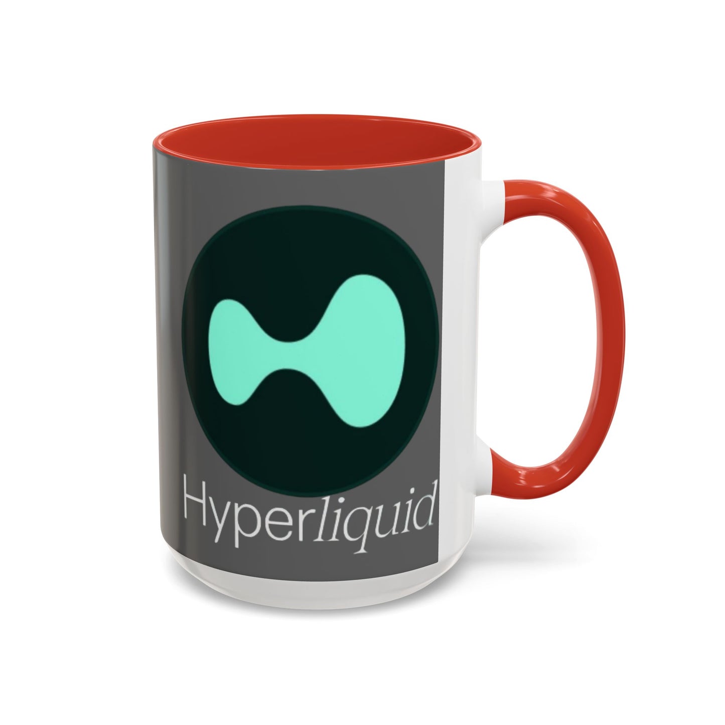 Hyperliquid White font Grey Accent Mug by cypherpunkgear.com