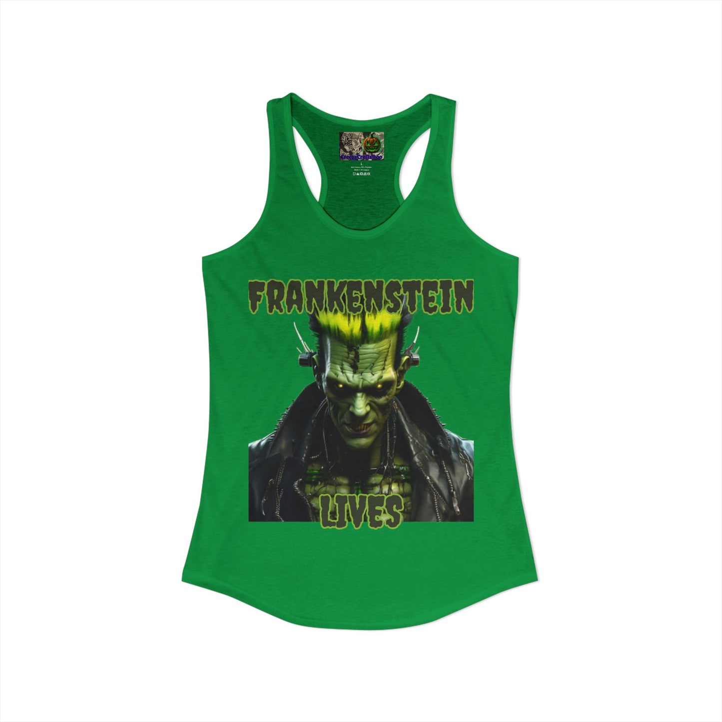 Frankenstein Lives Women's Racerback Tank Top by CreepyCrafts.boo