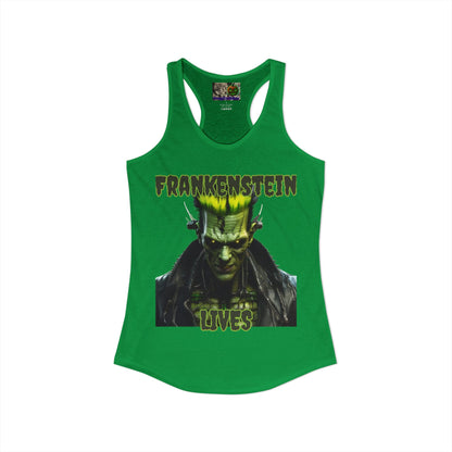 Frankenstein Lives Women's Racerback Tank Top by CreepyCrafts.boo