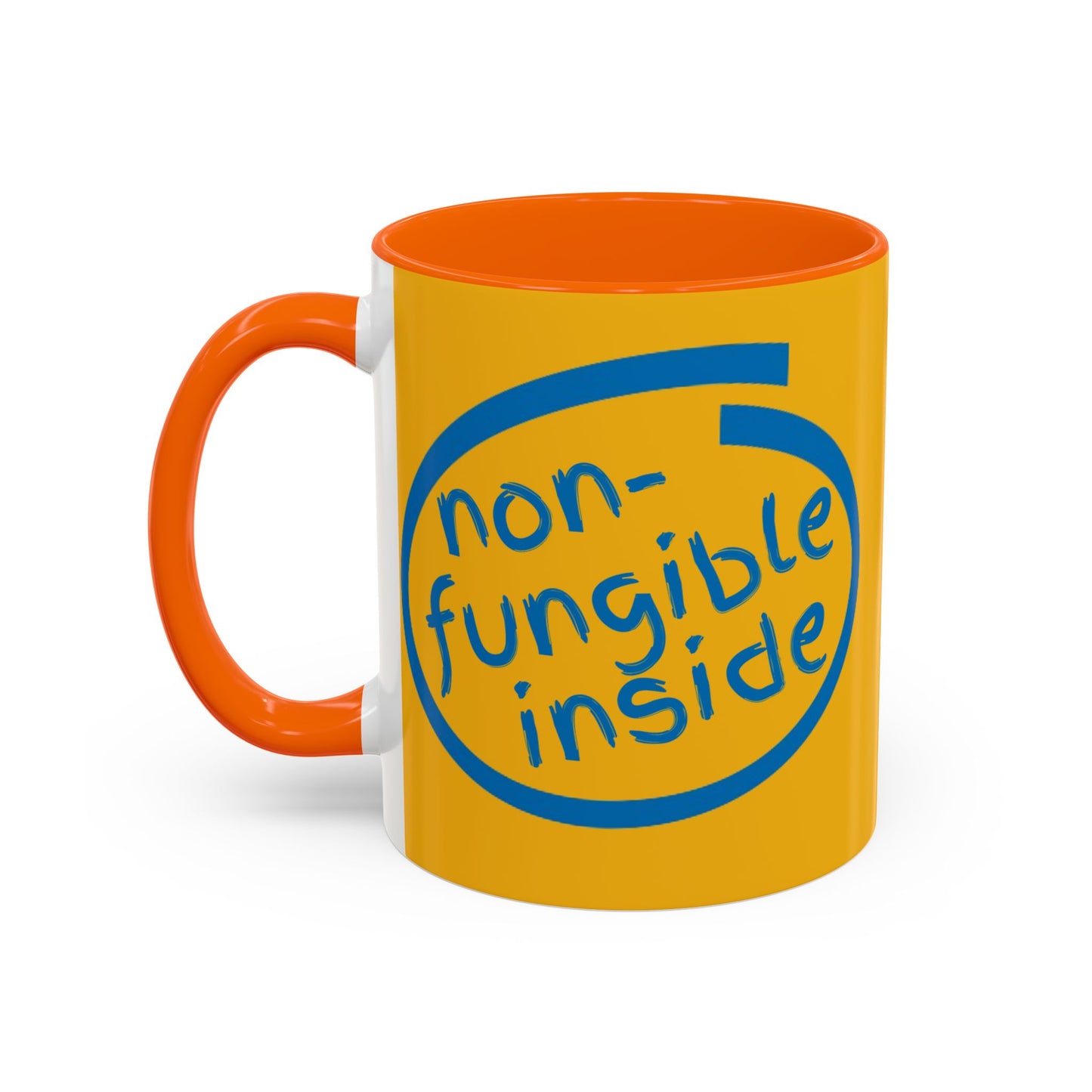 Non-Fungible Inside Yellow Accent Mug by cypherpunkgear.com