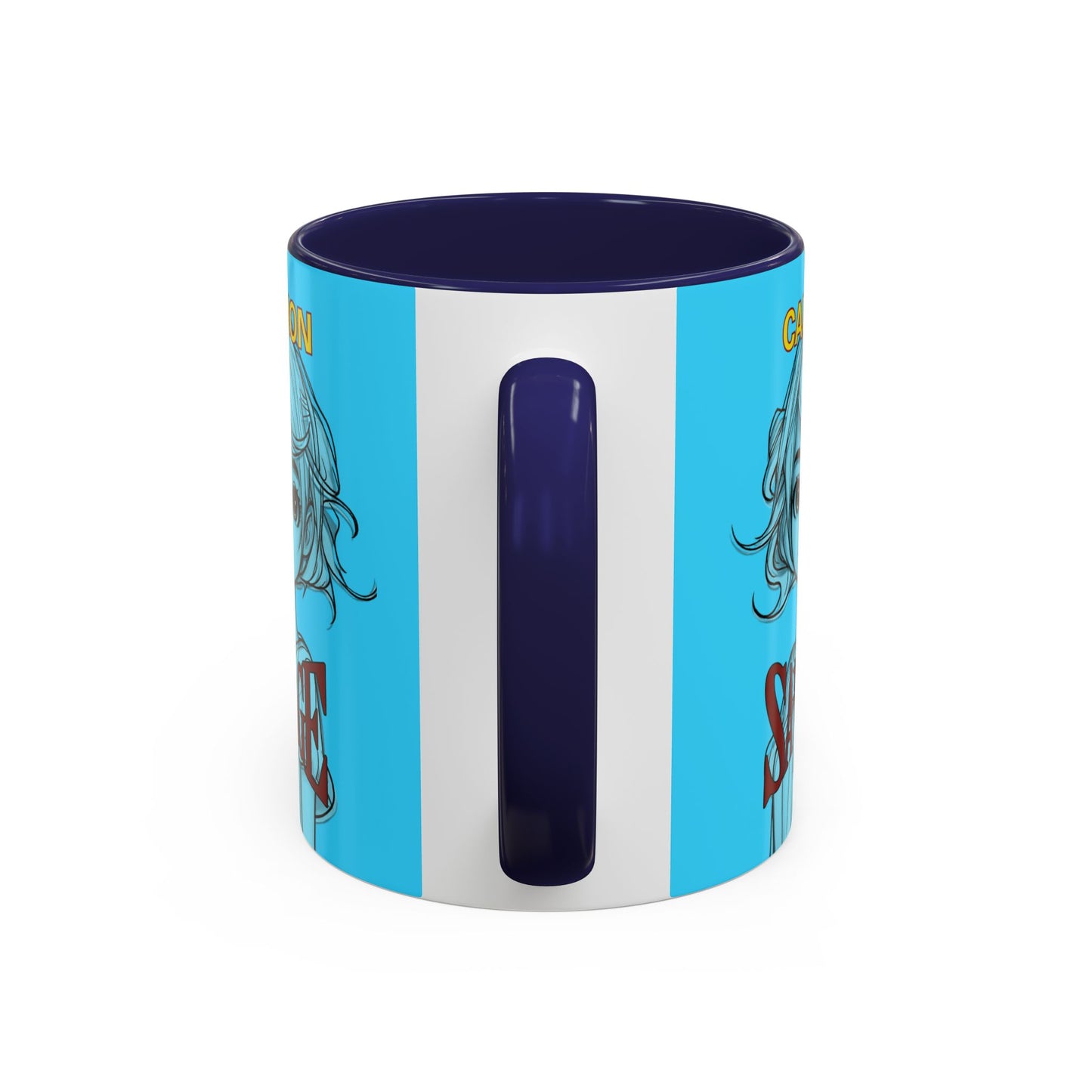 Caution, Savage Light Blue Accent Mug by cypherpunkgear.com