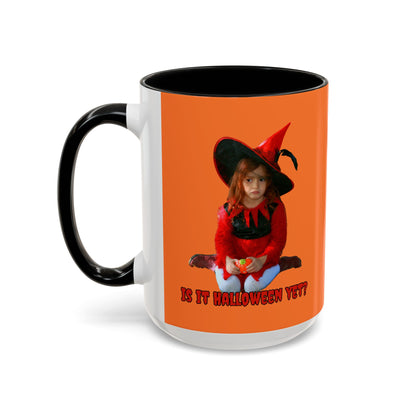Is it Halloween yet? Orange Accent Mug by CreepyCrafts.boo