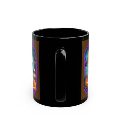 Blessed Samhain Little Witch Purple font Brown Mug by CreepyCrafts.boo