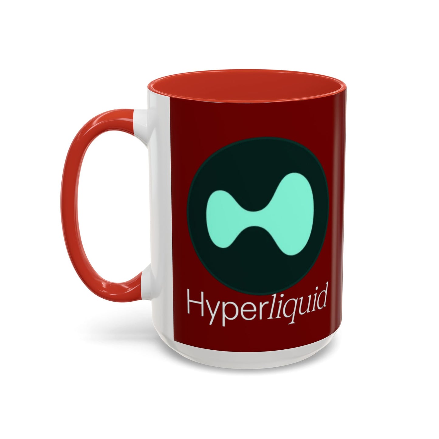 Hyperliquid White font Red Accent Mug by cypherpunkgear.com