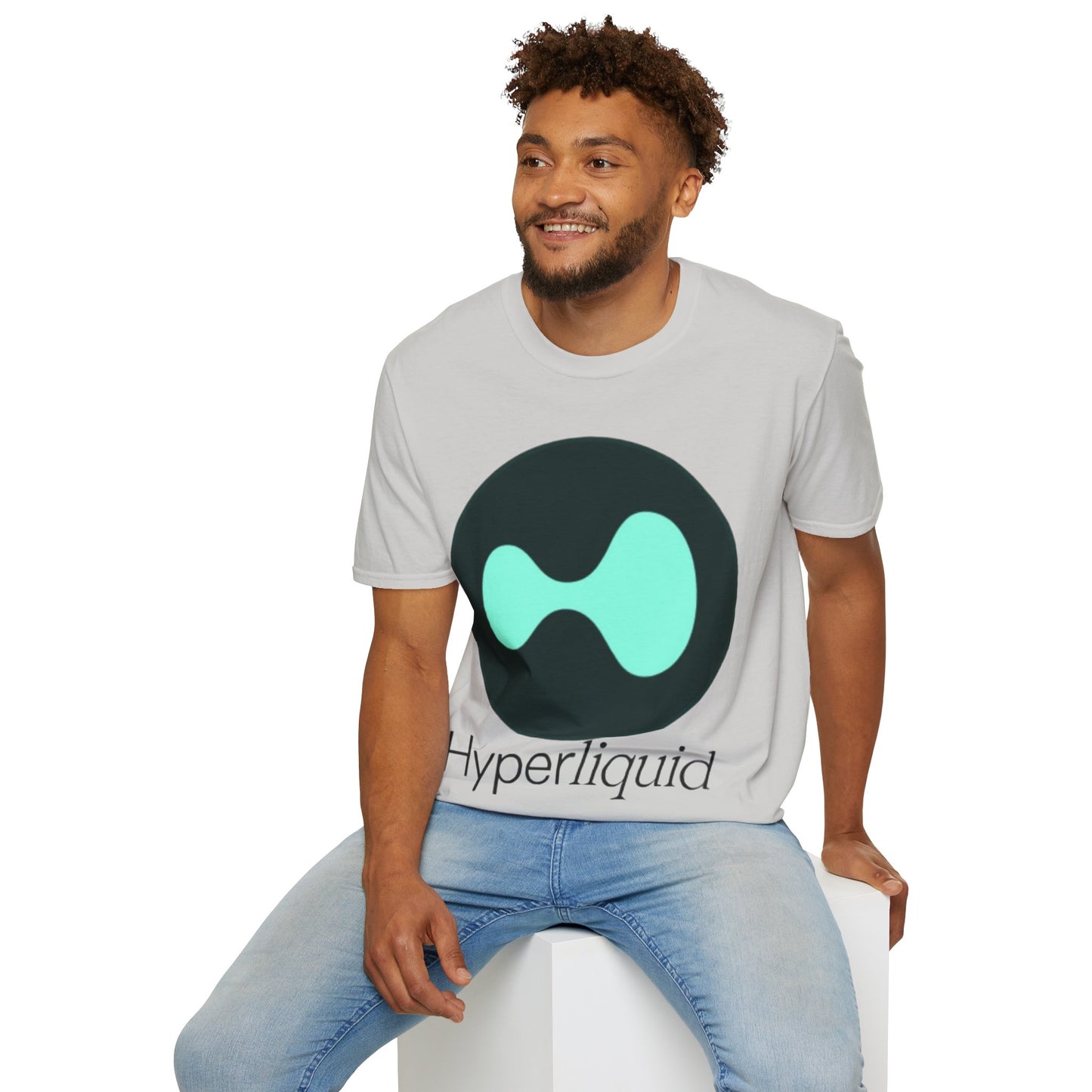Hyperliquid Black font Unisex T-Shirt by cypherpunkgear.com