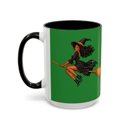 Velvet Vex Green Accent Mug by CreepyCrafts.boo