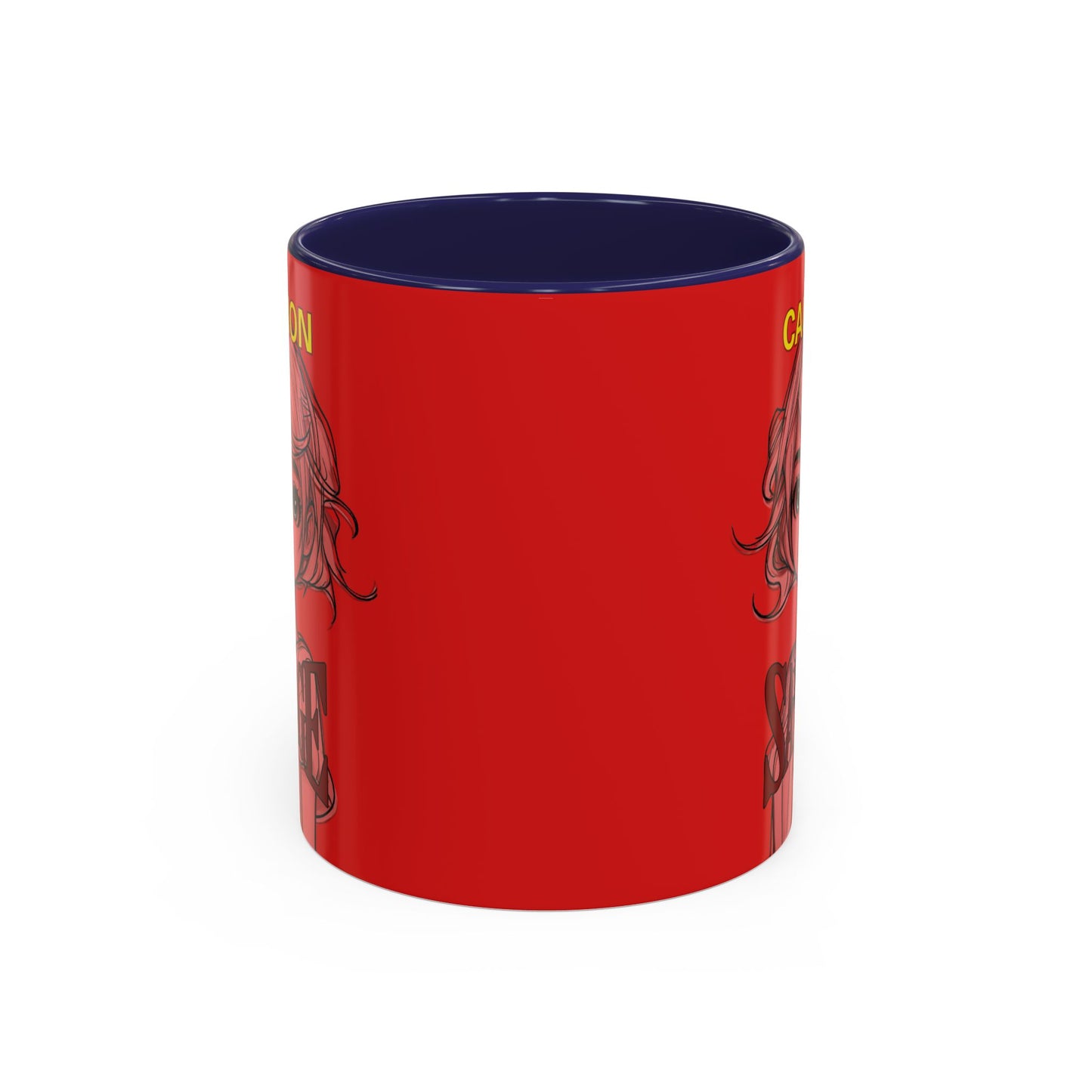 Caution, Savage Red Accent Mug by cypherpunkgear.com