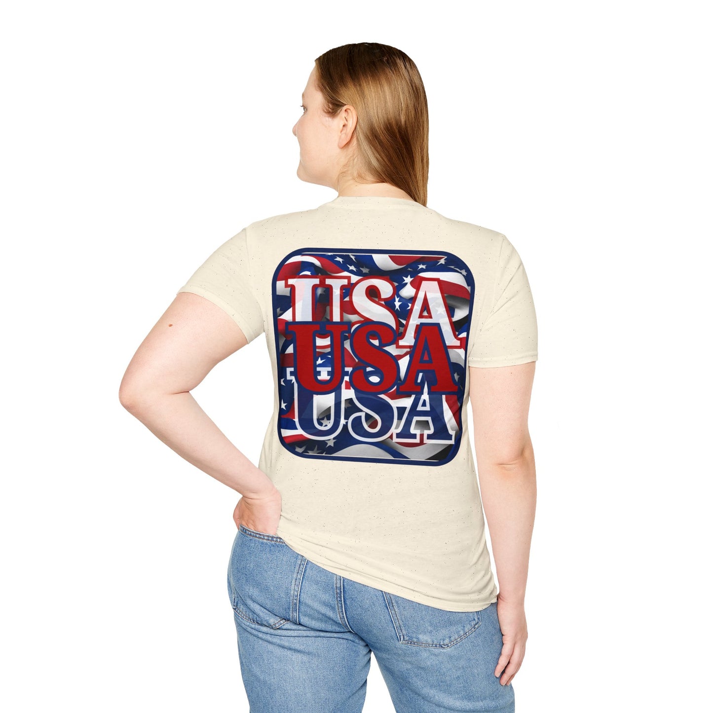 2-sided RED White and Blue USA Patriot LTcolors Unisex T-Shirt by cypherpunkgear