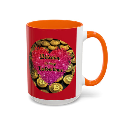 Bitcoin is My Valentine Red Accent Mug by cypherpunkgear.com