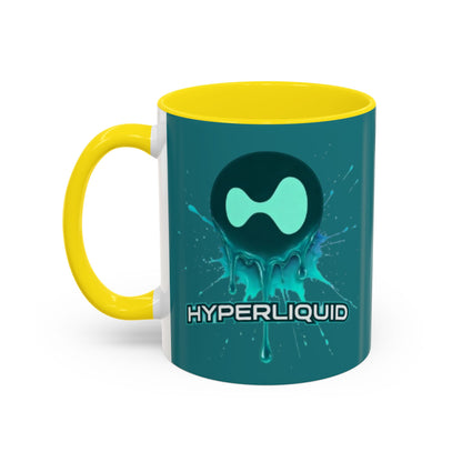 HYPE Drip Hyperliquid Accent Mug by cypherpunkgear.com