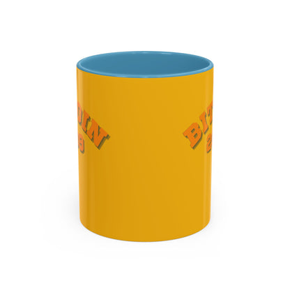 Bitcoin 2009 Yellow Accent Mug by cypherpunkgear.com