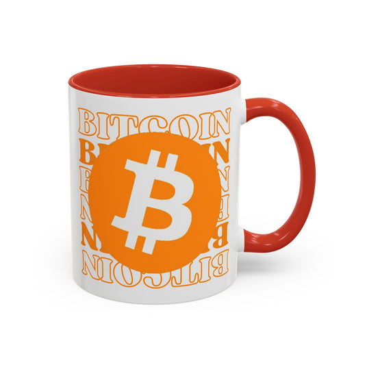 Bitcoin Bitcoin Bitcoin (BTC) Accent Mug by cypherpunkgear