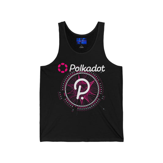 Polkadot (DOT) Unisex Jersey Tank Top by cypherpunkgear.com