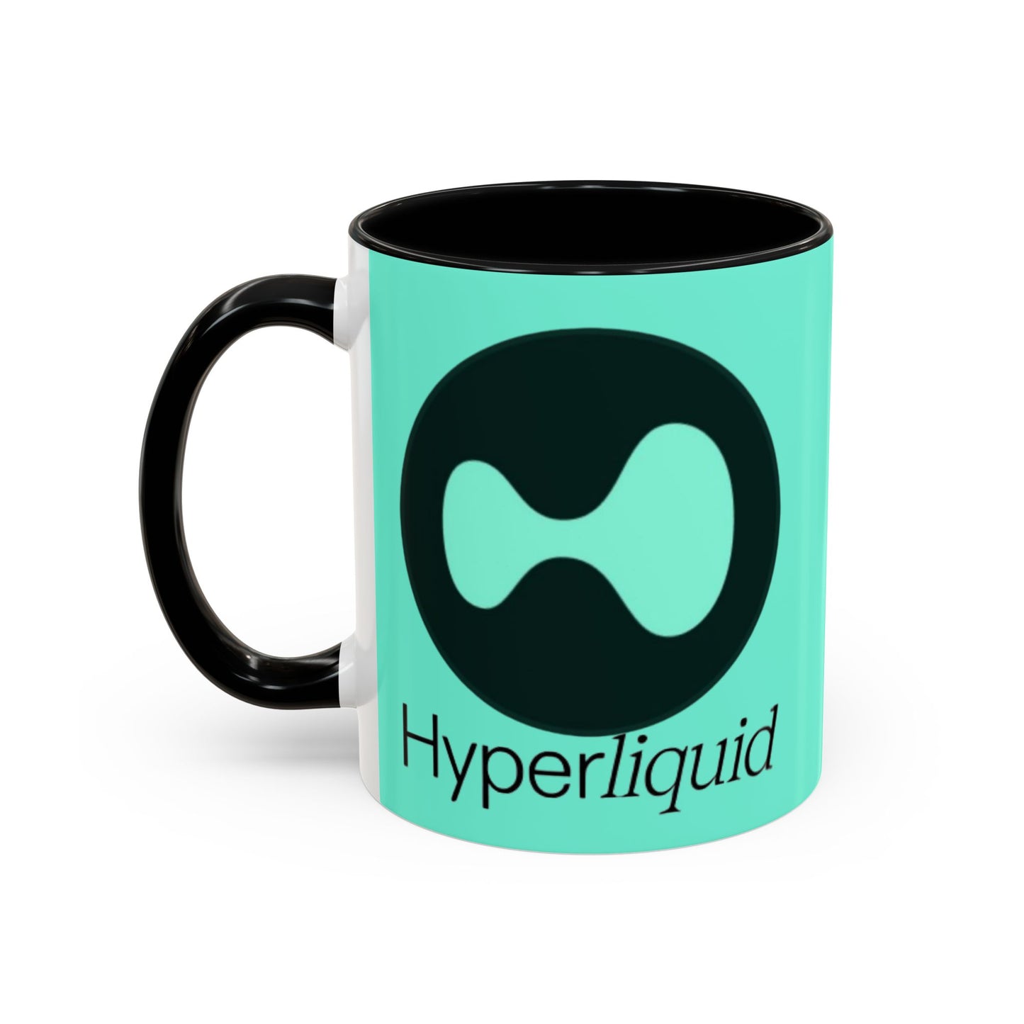 Hyperliquid Black font Light Hyperliquid Accent Mug by cypherpunkgear.com