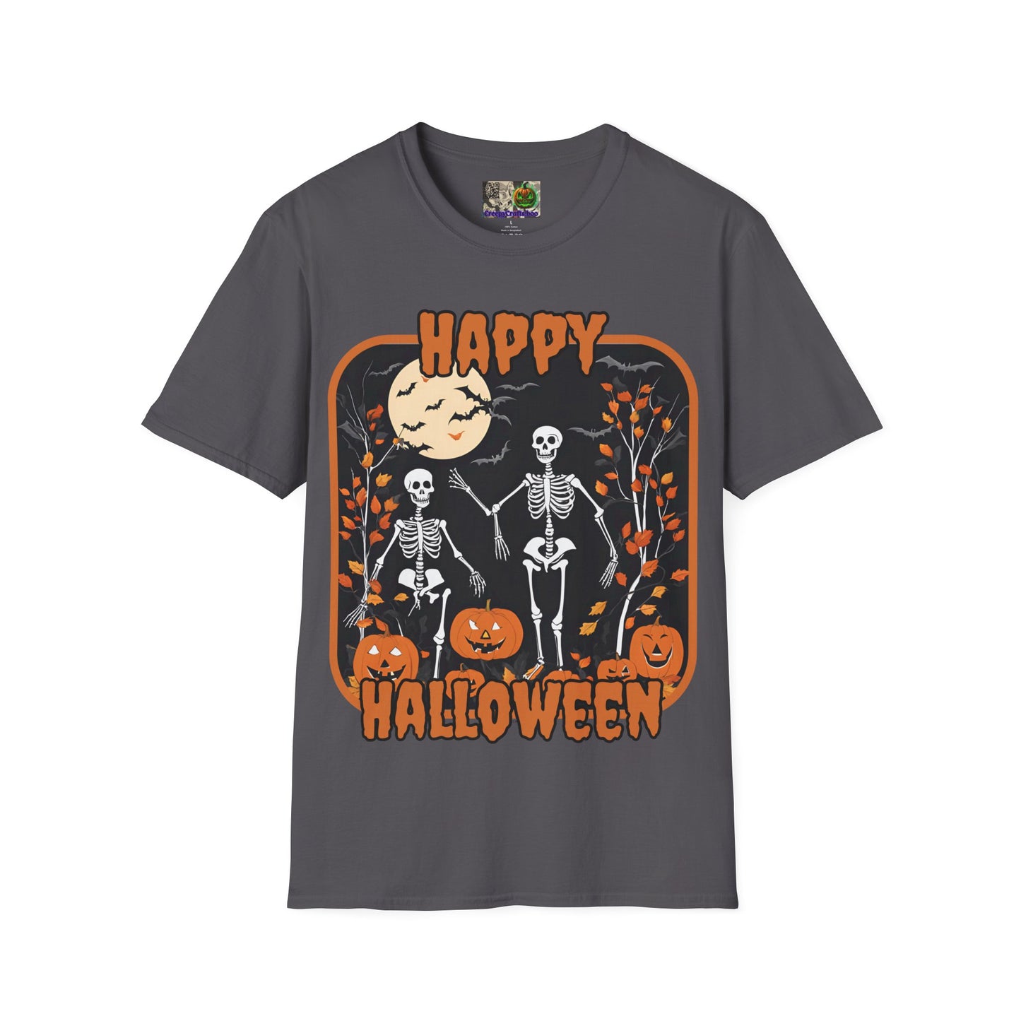 Spooktacular Skeletons of Halloween Dark colors Unisex T-shirt by CreepyCrafts.boo