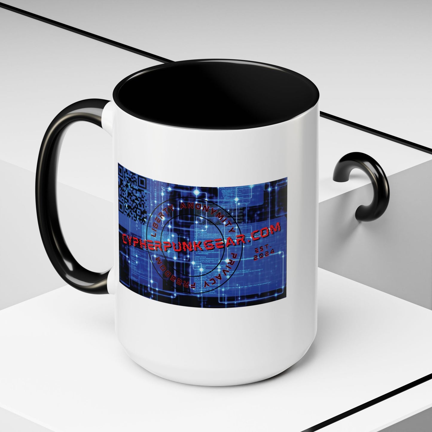 ¡Cypherpunkgear por cypherpunkgear! Taza de café decorativa (11, 15 oz)
