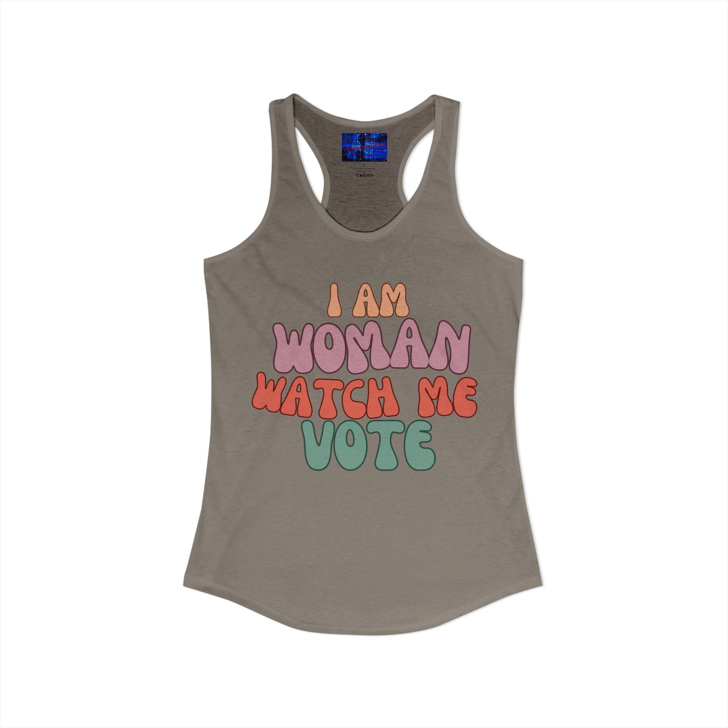 I Am Woman Watch Me Vote Women's Racerback Tank Top by cypherpunkgear.com