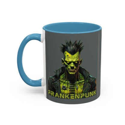 Frankenpunk Grey Accent Mug by CreepyCrafts.boo