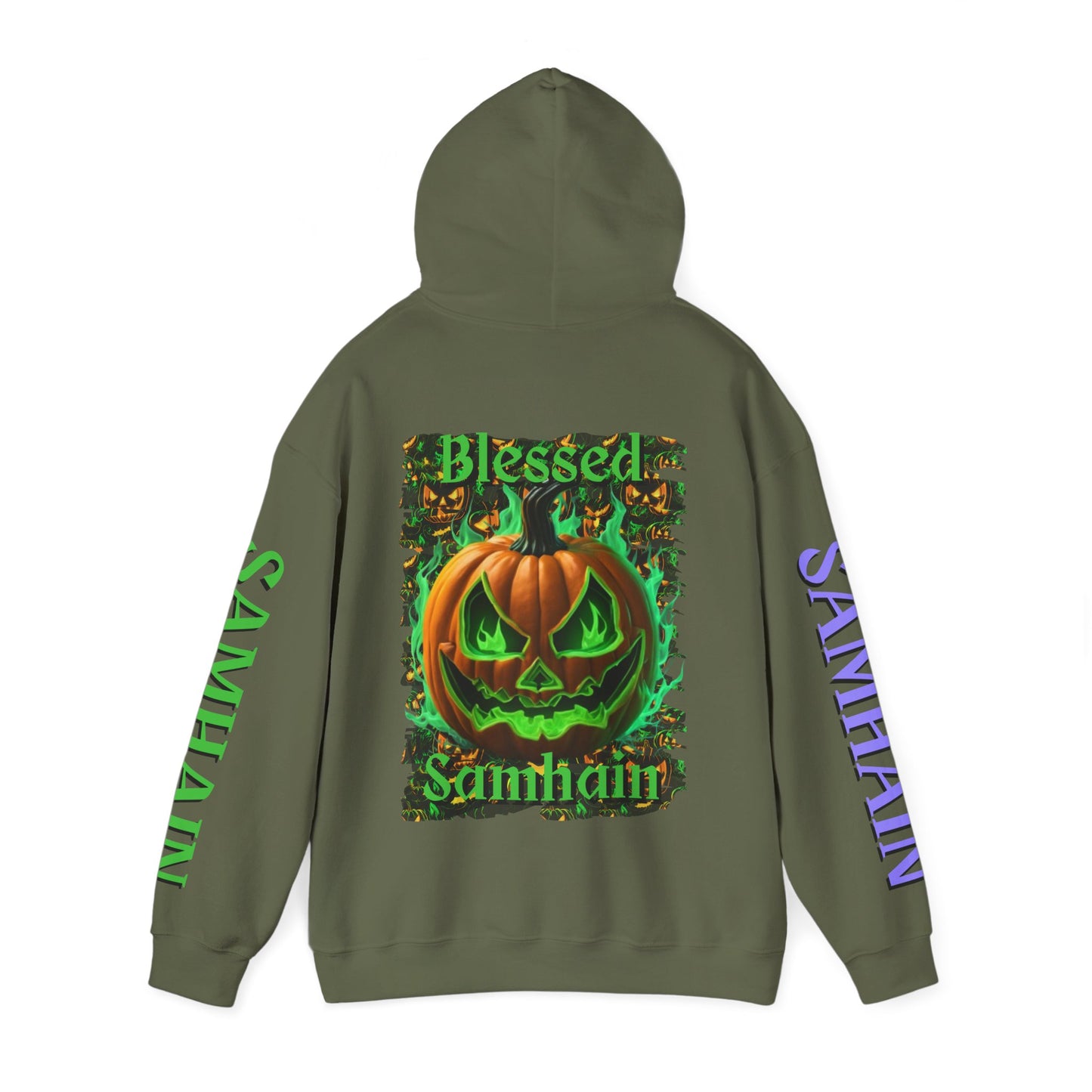 Blessed Samhain Green Jack Hoodie Unisex Hooded Sweatshirt by CreepyCrafts.boo