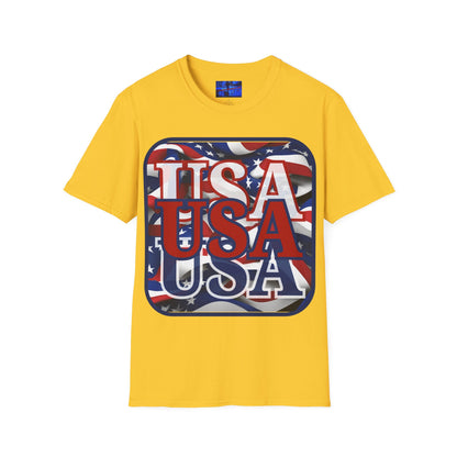 RED White and Blue USA Patriot Light colors Unisex T-Shirt by cypherpunkgear.com