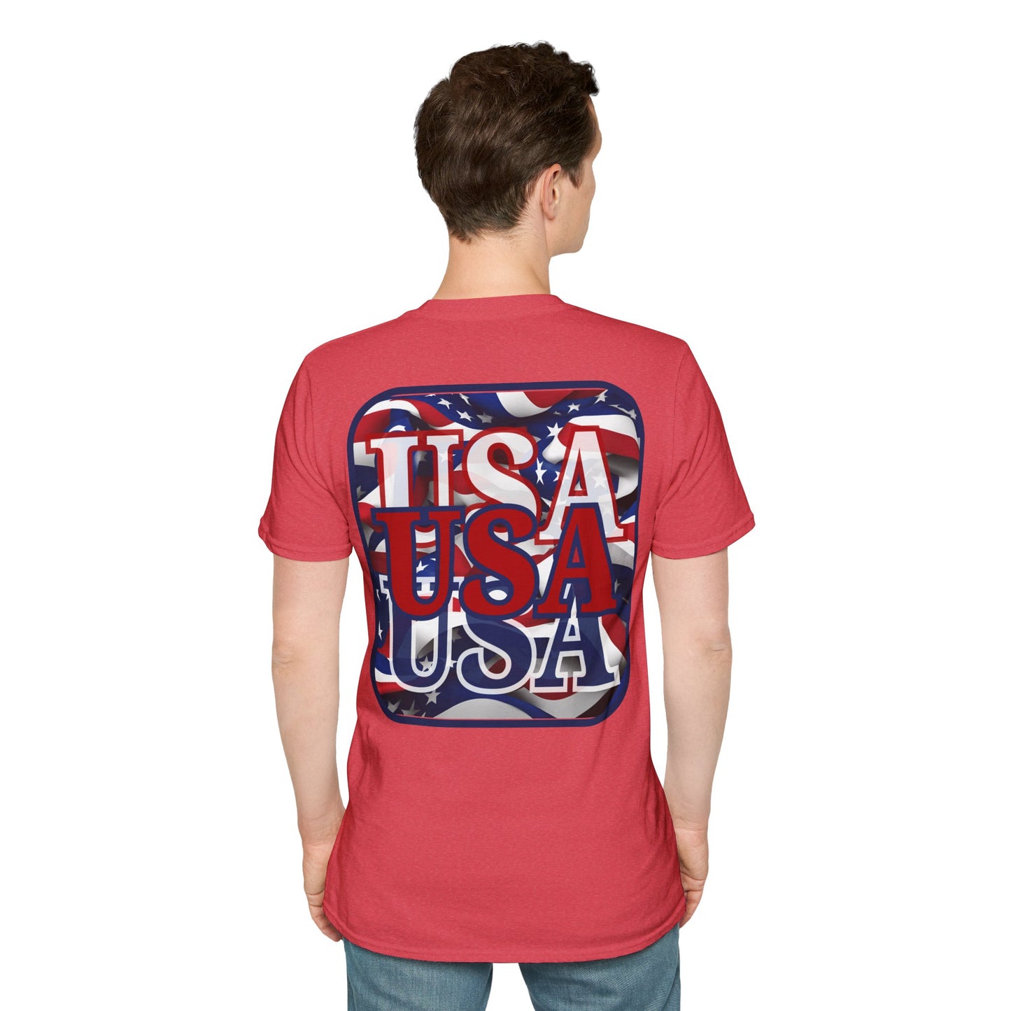 2-sided RED White and Blue USA Patriot Light colors Unisex T-Shirt by cypherpunkgear.com