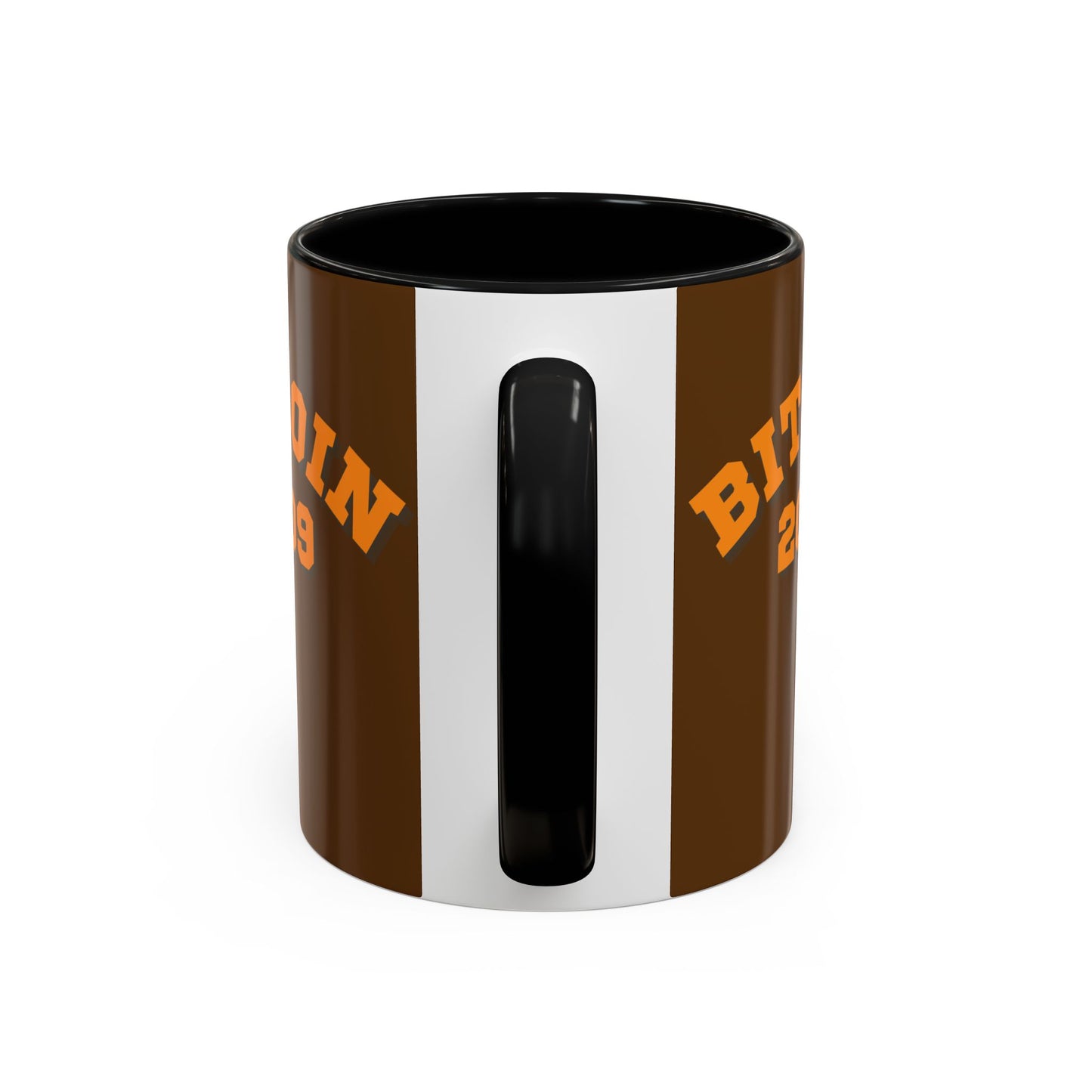 Bitcoin 2009 Brown Accent Mug by cypherpunkgear.com