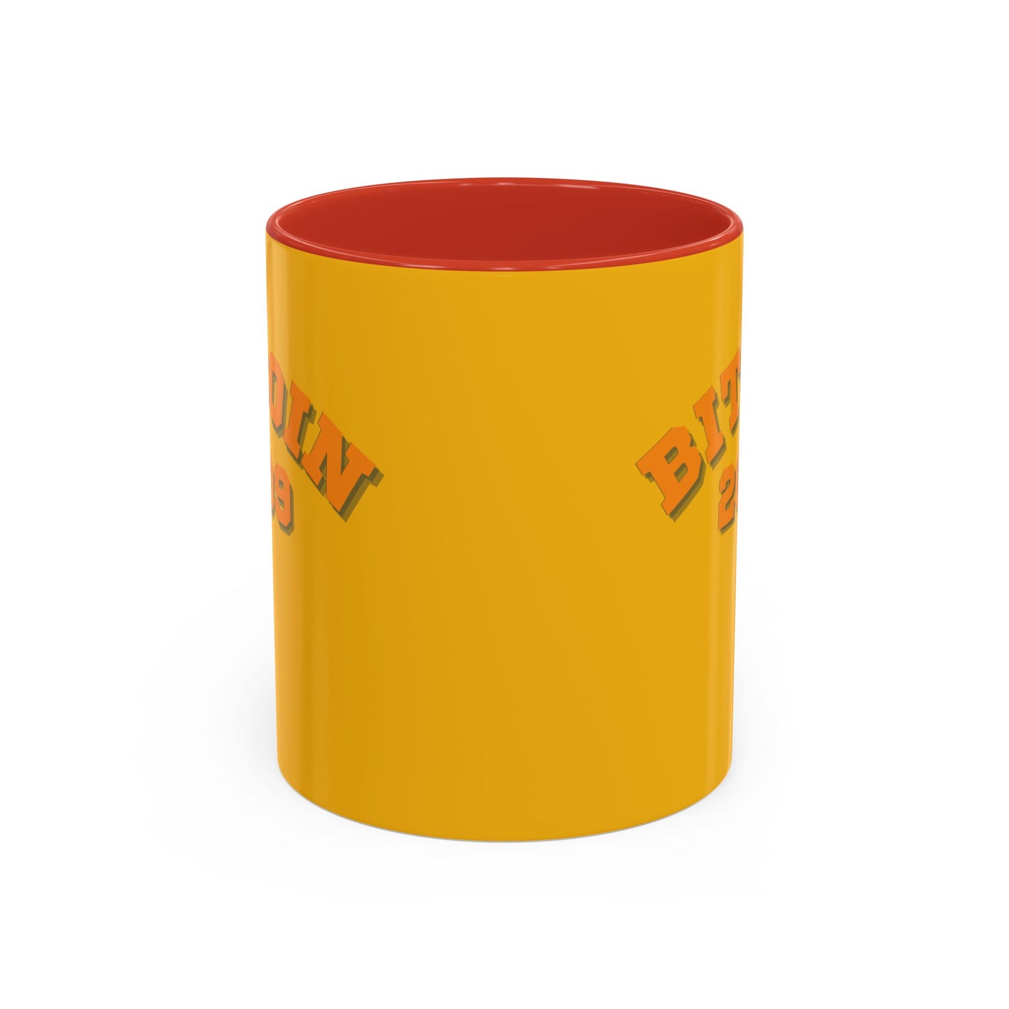 Bitcoin 2009 Yellow Accent Mug by cypherpunkgear.com