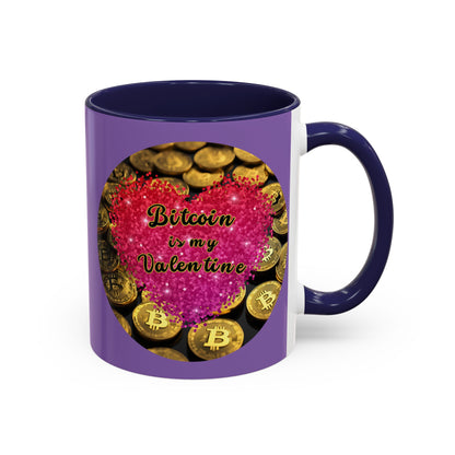 Bitcoin is My Valentine Light Purple Accent Mug by cypherpunkgear.com
