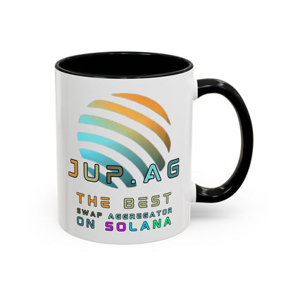 Jupiter (JUP) the best aggregator on Solana Accent Mug by cypherpunkgear