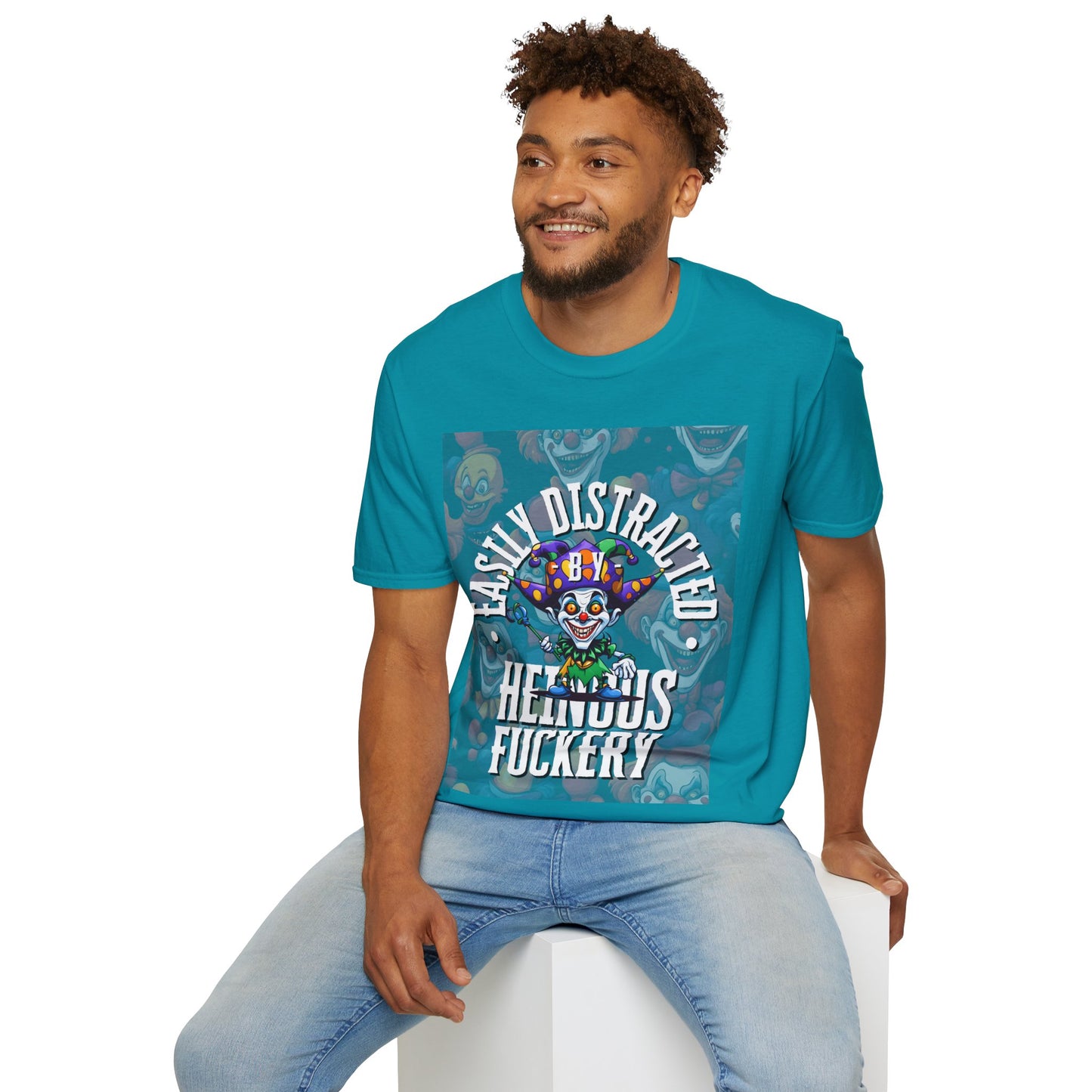 Easily Distracted by Heinous Fuckery Little Jincs DKcolors Unisex T-Shirt by cypherpunkgear.com