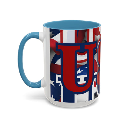 USA! USA! USA RDfont Patriot Accent Mug by cypherpunkgear