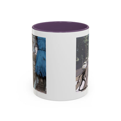 2-sided, Scabby Road White Accent Mug by CreepyCrafts.boo