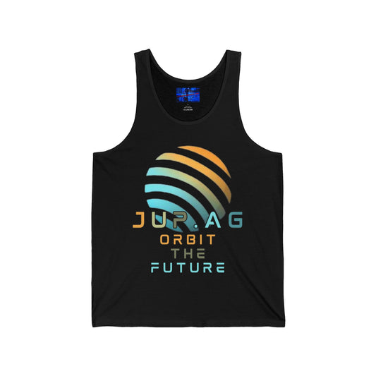 Jupiter (JUP) Orbit the Future Unisex Jersey Tank Top by cypherpunkgear.com
