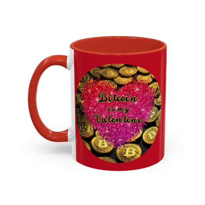 Bitcoin is My Valentine Red Accent Mug by cypherpunkgear.com