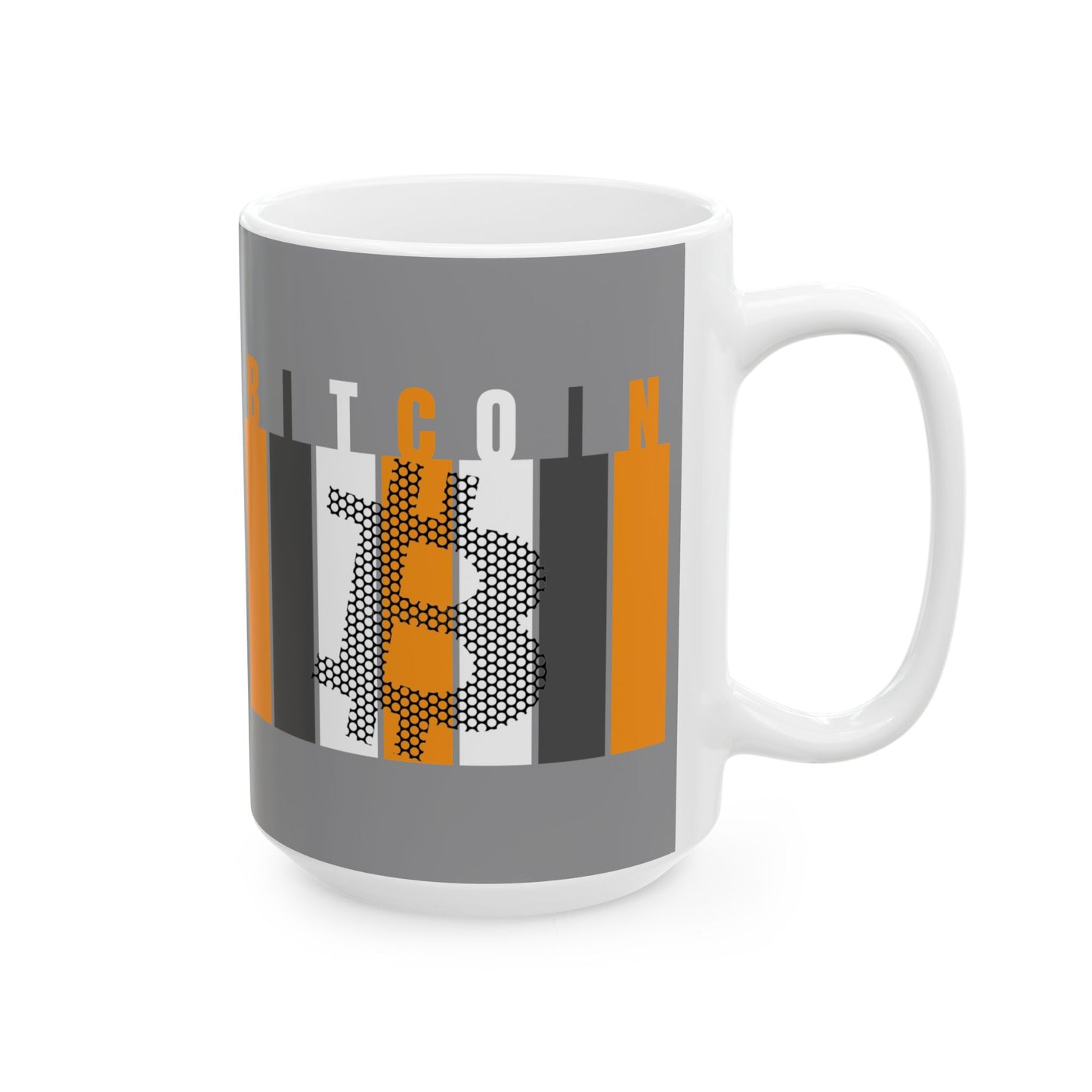 Bitcoin (BTC) Freedom Gray Mug by cypherpunkgear