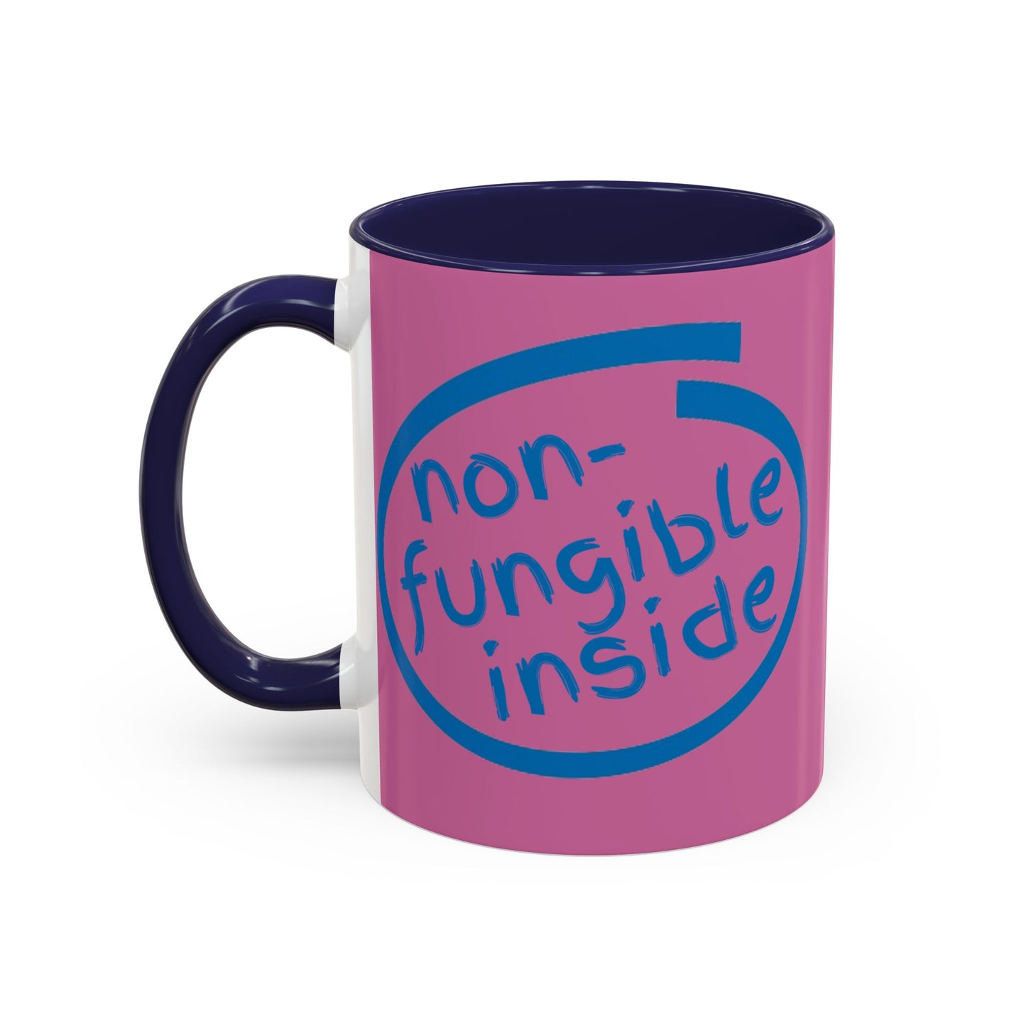 Non-Fungible Inside Pink Accent Mug by cypherpunkgear.com
