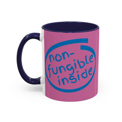 Non-Fungible Inside Pink Accent Mug by cypherpunkgear.com