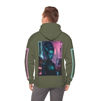 Neon Bride of Frankenstein Hoodie Unisex Hooded Sweatshirt by CreepyCrafts.boo
