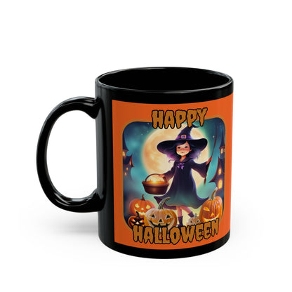 Happy Halloween Little Witch Orange font Orange Mug by CreepyCrafts.boo