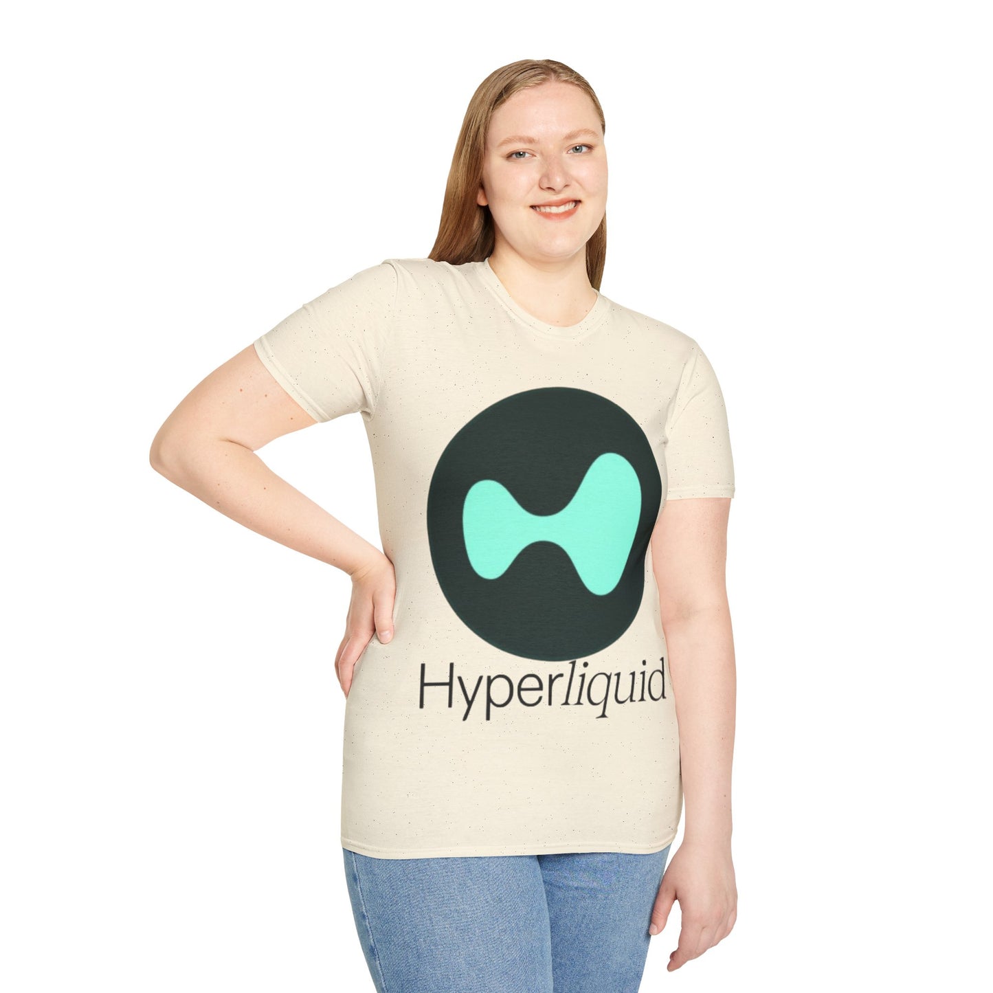Hyperliquid Black font Unisex T-Shirt by cypherpunkgear.com