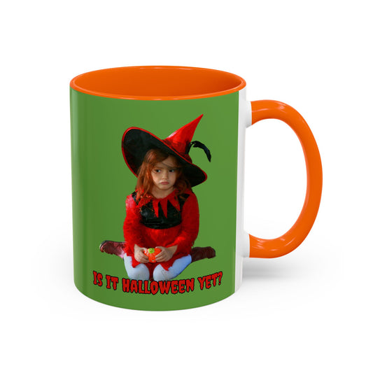 Is it Halloween yet? Green Accent Mug by CreepyCrafts.boo