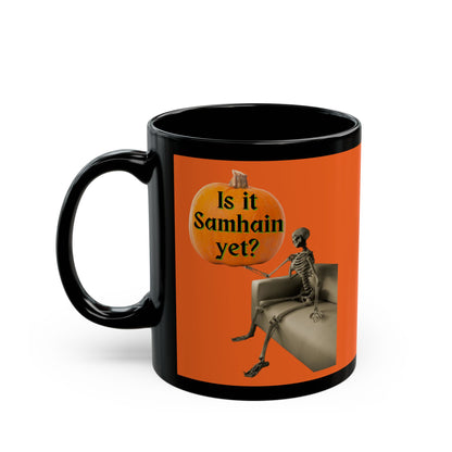 Is it Samhain yet? Skeleton's Pumpkin Orange Mug by CreepyCrafts.boo