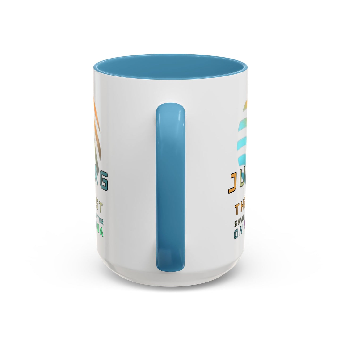 Jupiter (JUP) the best aggregator on Solana White Accent Mug by cypherpunkgear.com