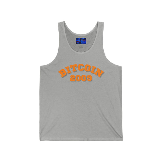 Bitcoin 2009 Unisex Jersey Tank Top by cypherpunkgear.com