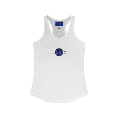2-sided, cypherpunkgear.com Logo & Cityscape Women's Racerback Tank Top by cypherpunkgear.com