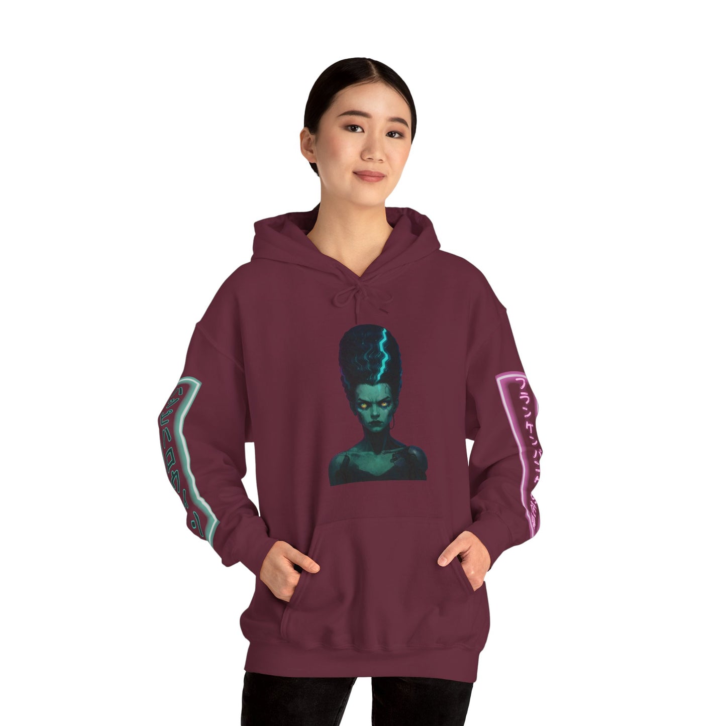 Bride of Frankenpunk Hoodie Unisex Hooded Sweatshirt by CreepyCrafts.boo