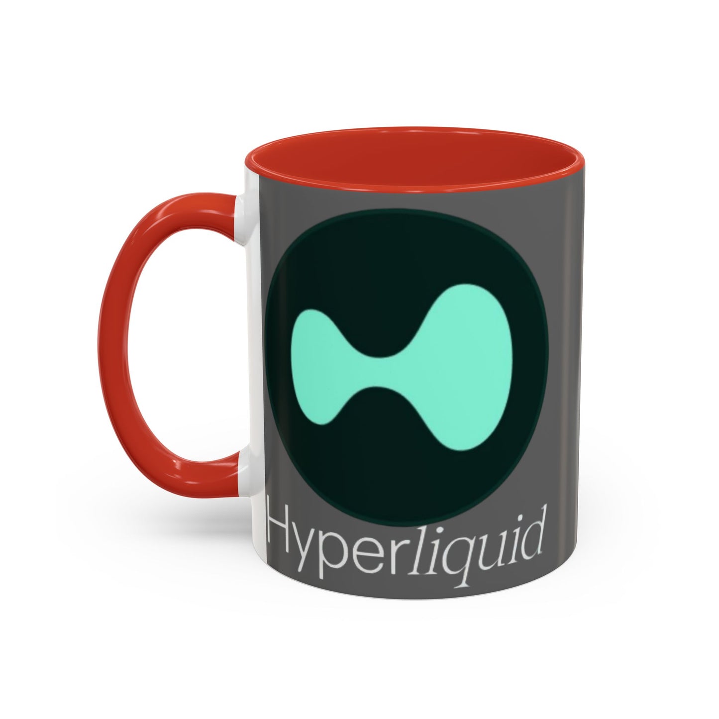 Hyperliquid White font Grey Accent Mug by cypherpunkgear.com