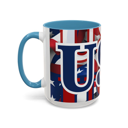 ¡EE.UU! ¡EE.UU! ¡EE.UU! ¡Patriota por cypherpunkgear! Taza de café decorativa (11, 15 oz)