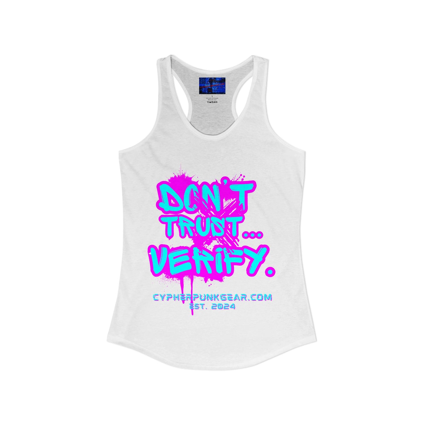 Don't Trust...Verify. Women's Racerback Tank Top by cypherpunkgear.com